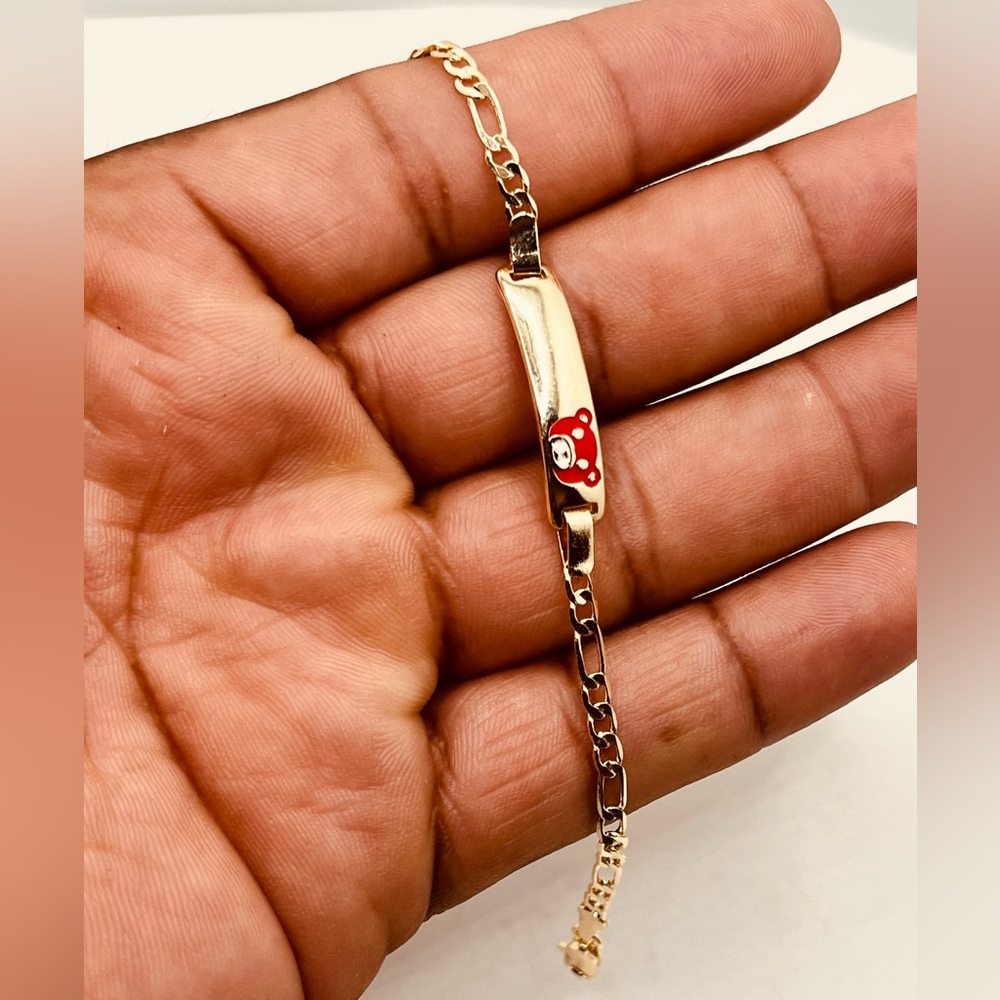 Gold plated bracelet for boys bear design